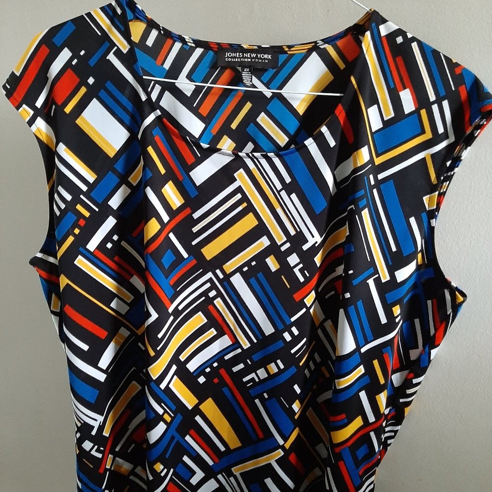 Jones New York 2X Business Wear Tank Top Multi-Col